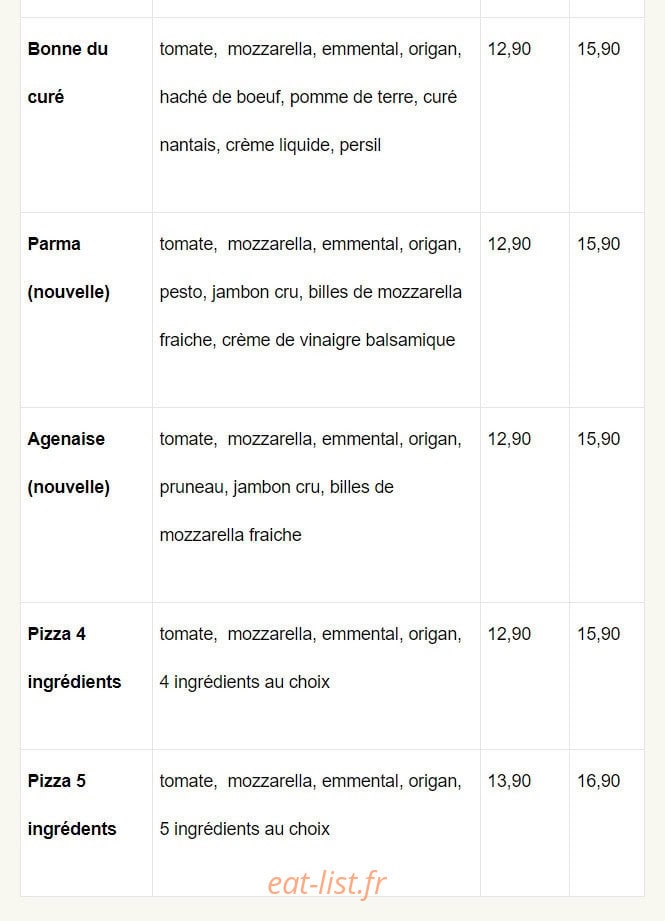 Tomate et Basilic — carte page 5