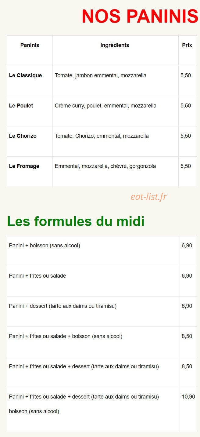 Tomate et Basilic — carte page 6