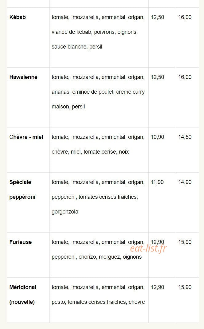 Tomate et Basilic — carte page 3