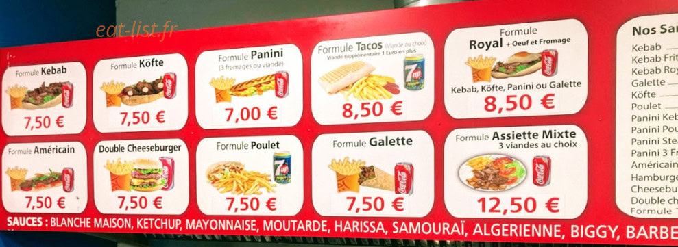 Sief kebab — carte page 1