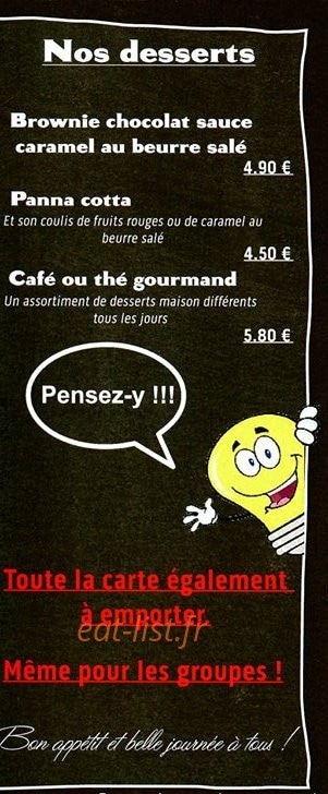 Je Veux Pas Cuisiner — carte page 3