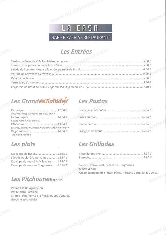 La Casa — carte page 1