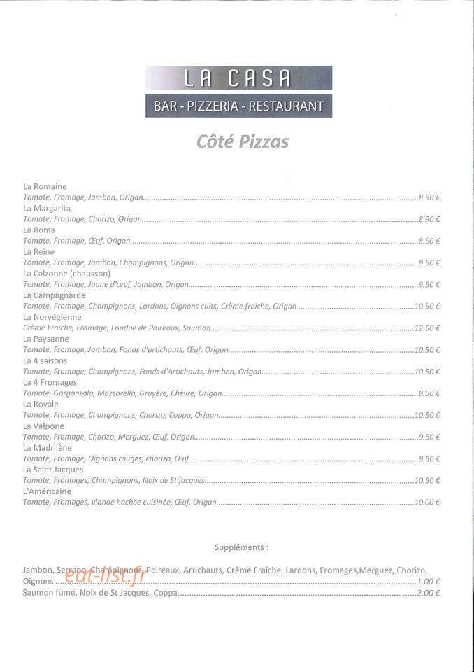 La Casa — carte page 2