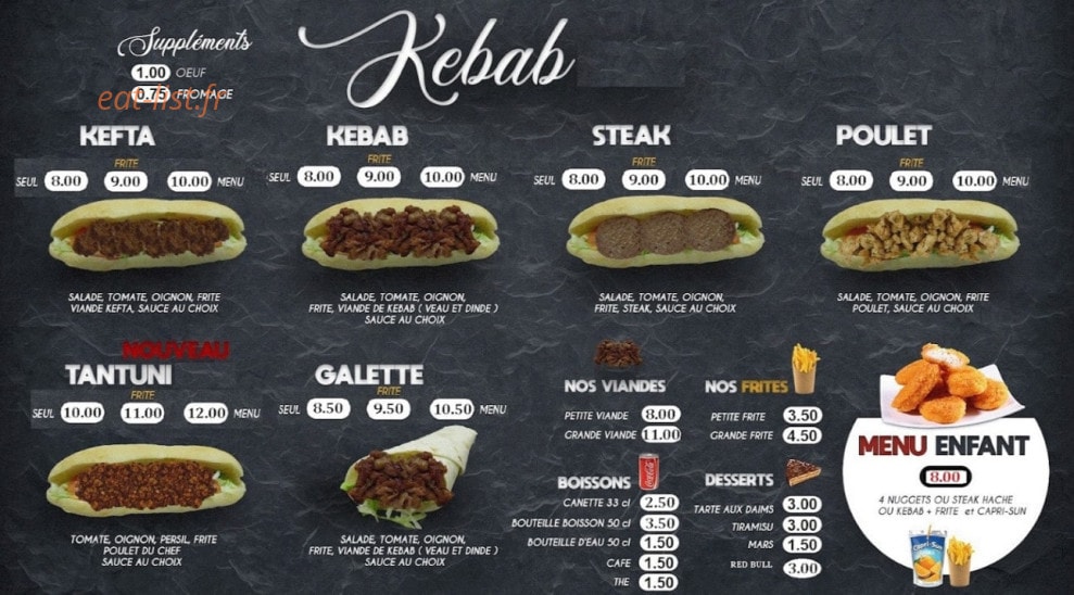 Kebab & Tacos Miss Döner — carte page 1