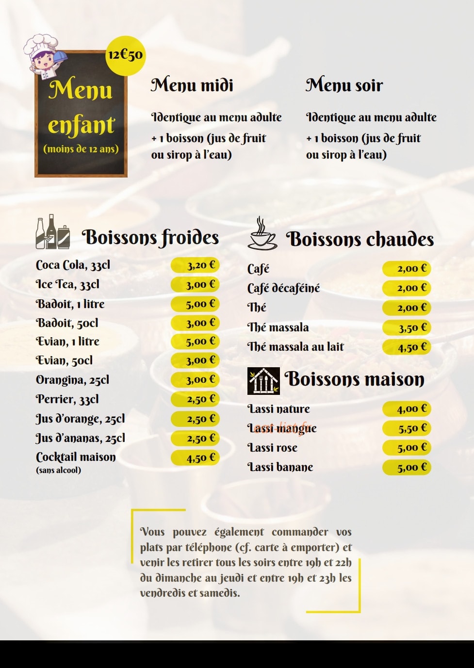 Maison Indian Food — carte page 7