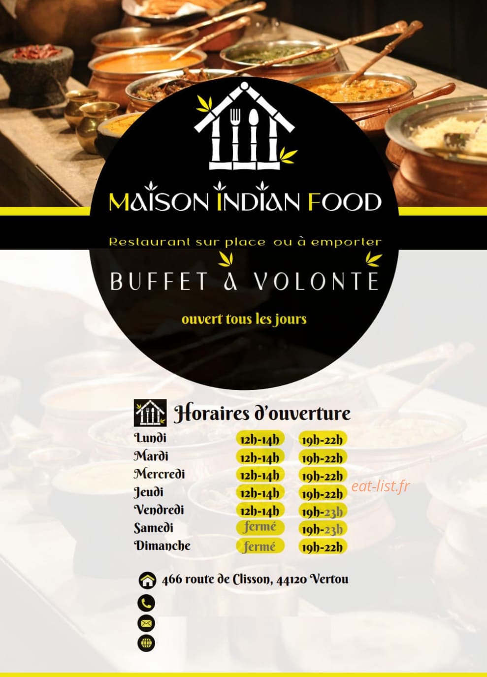 Maison Indian Food — carte page 1