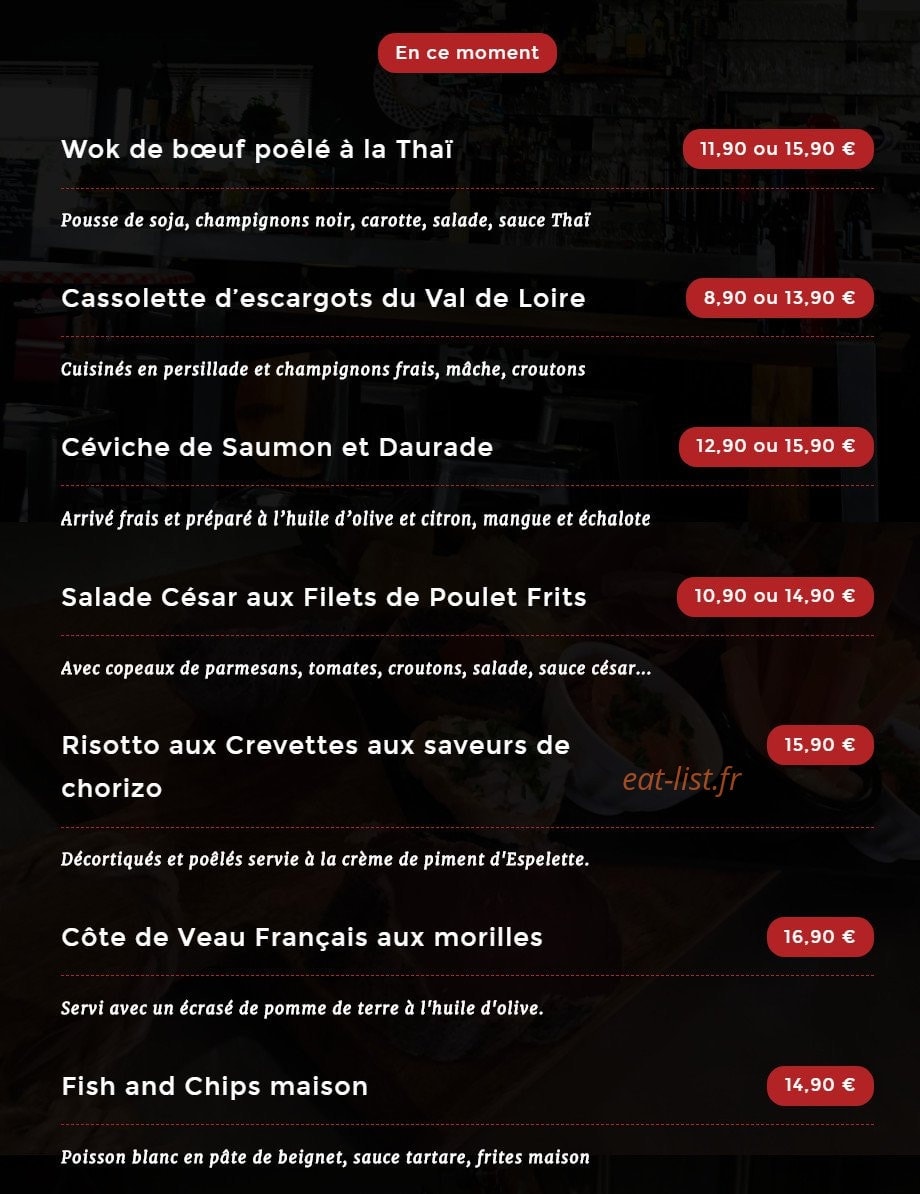 O' Petit Comptoir — carte page 2