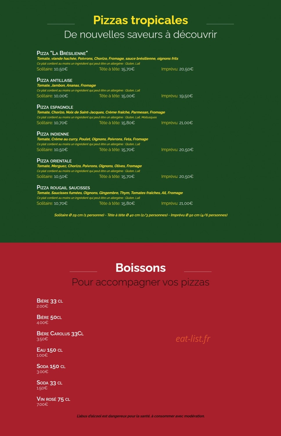 La case à pizzas — carte page 3