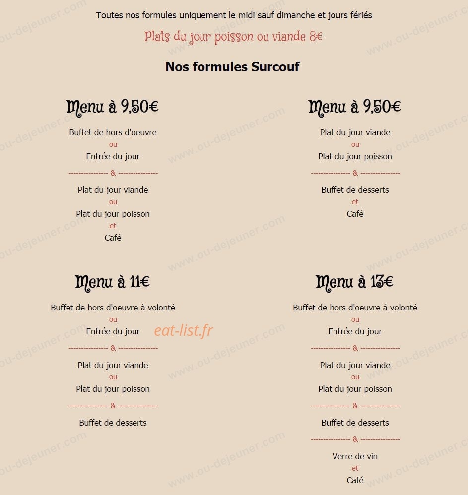 Le Surcouf — carte page 1