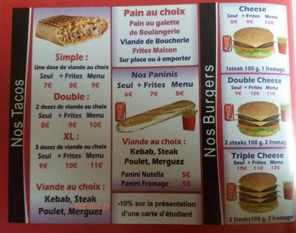 Yasmine food — carte page 2