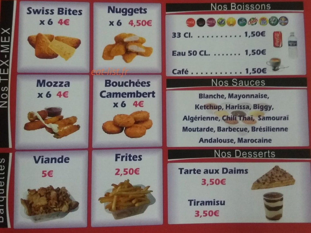 Yasmine food — carte page 4