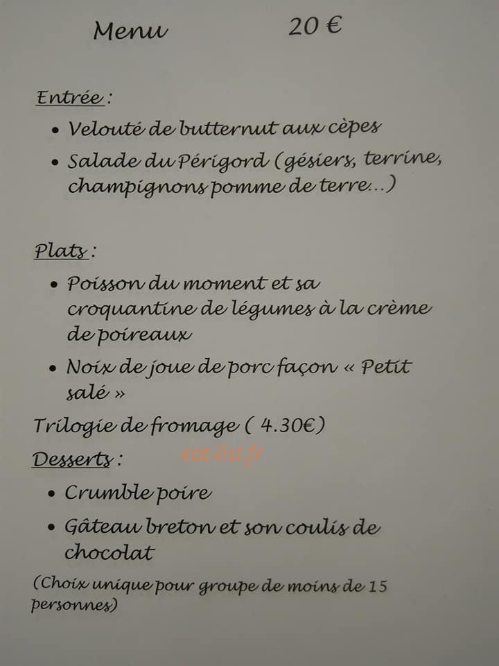 A Table — carte page 6