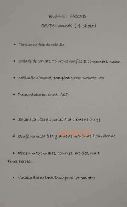 A Table — carte page 1