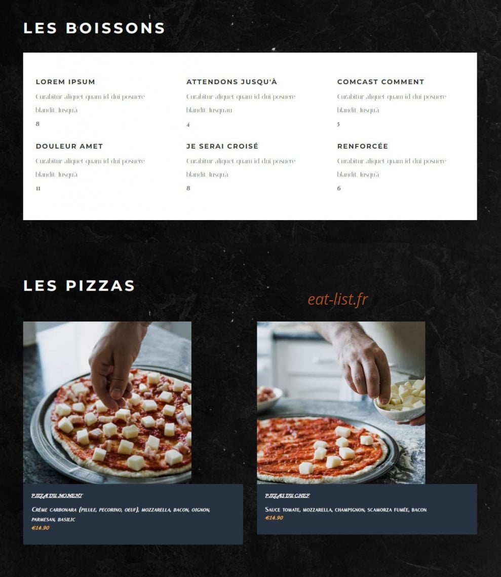 Carte et menu de La Pizzetteria à Aigrefeuille sur Maine — Les boissons et pizzas