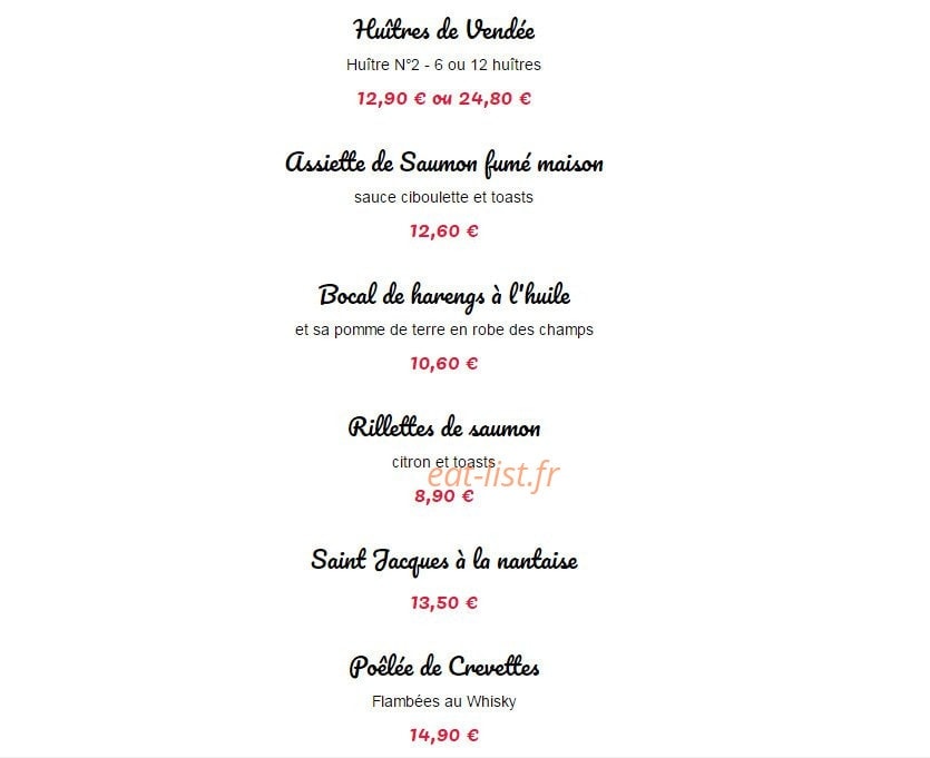 La Table de Papa — carte page 2