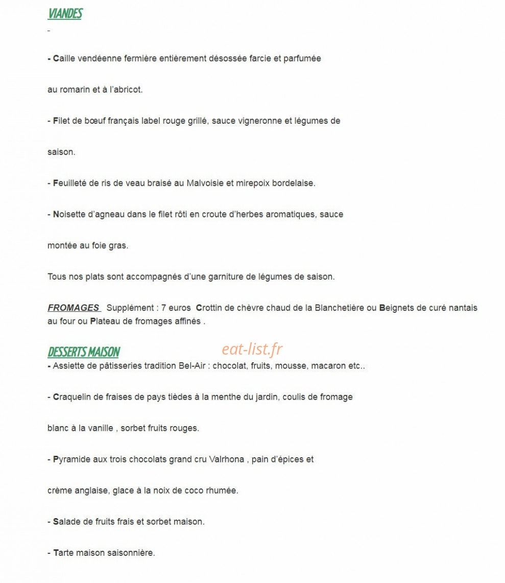 Les Terrasses de Bel Air — carte page 2