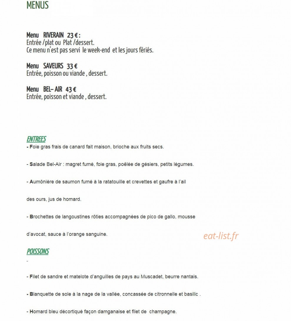 Les Terrasses de Bel Air — carte page 1