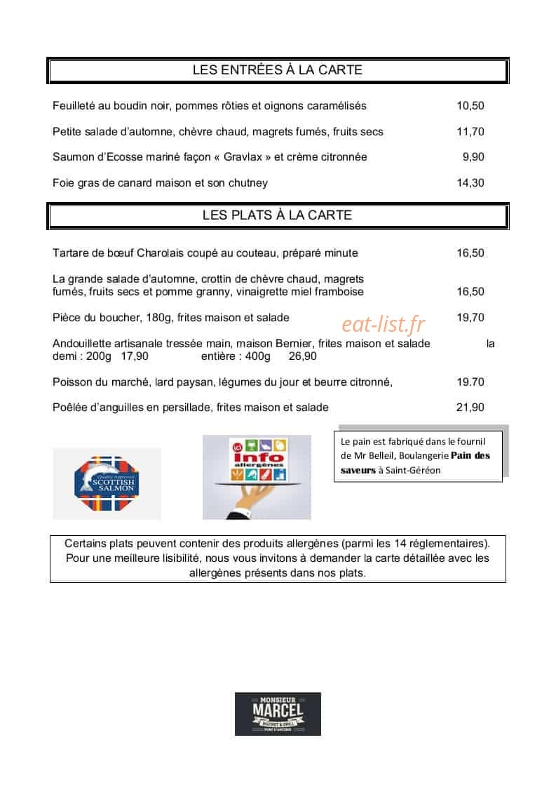 Monsieur Marcel — carte page 4