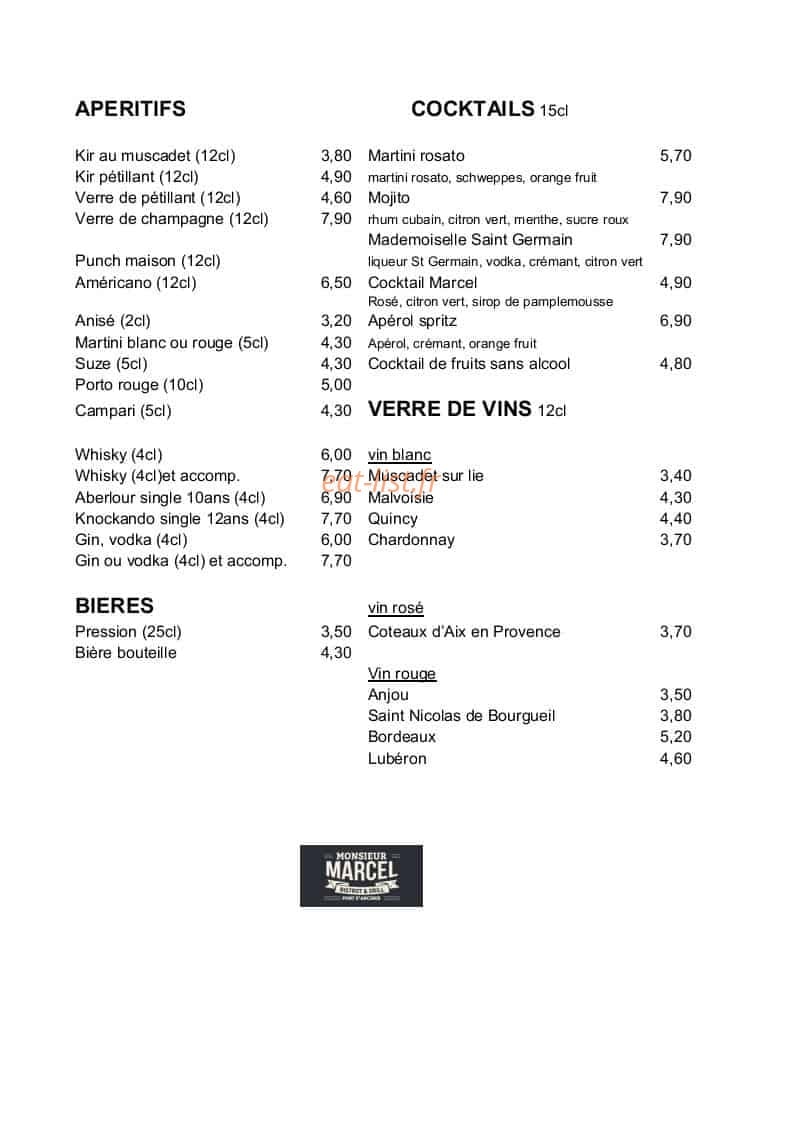 Monsieur Marcel — carte page 2