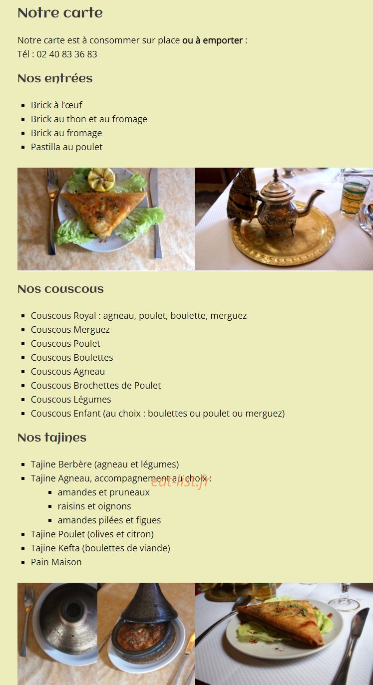 Trésor Du Maroc — carte page 1