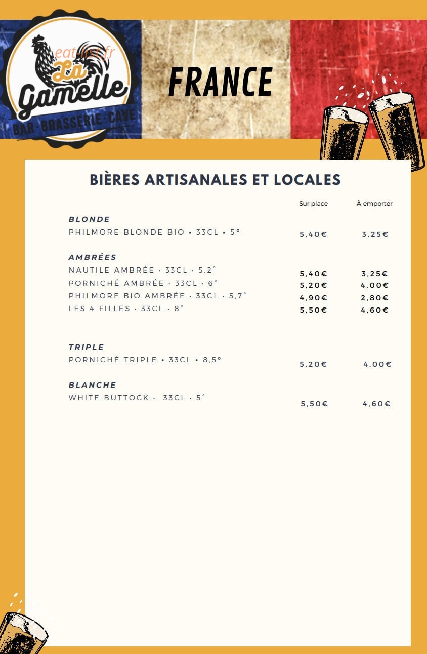 La Gamelle BBC — carte page 19