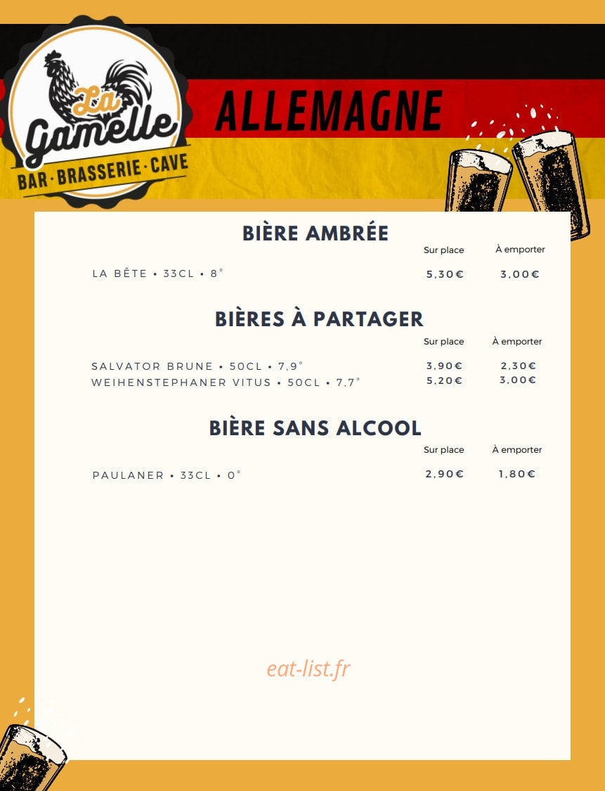 La Gamelle BBC — carte page 16