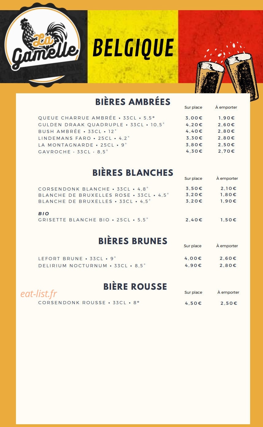 La Gamelle BBC — carte page 15
