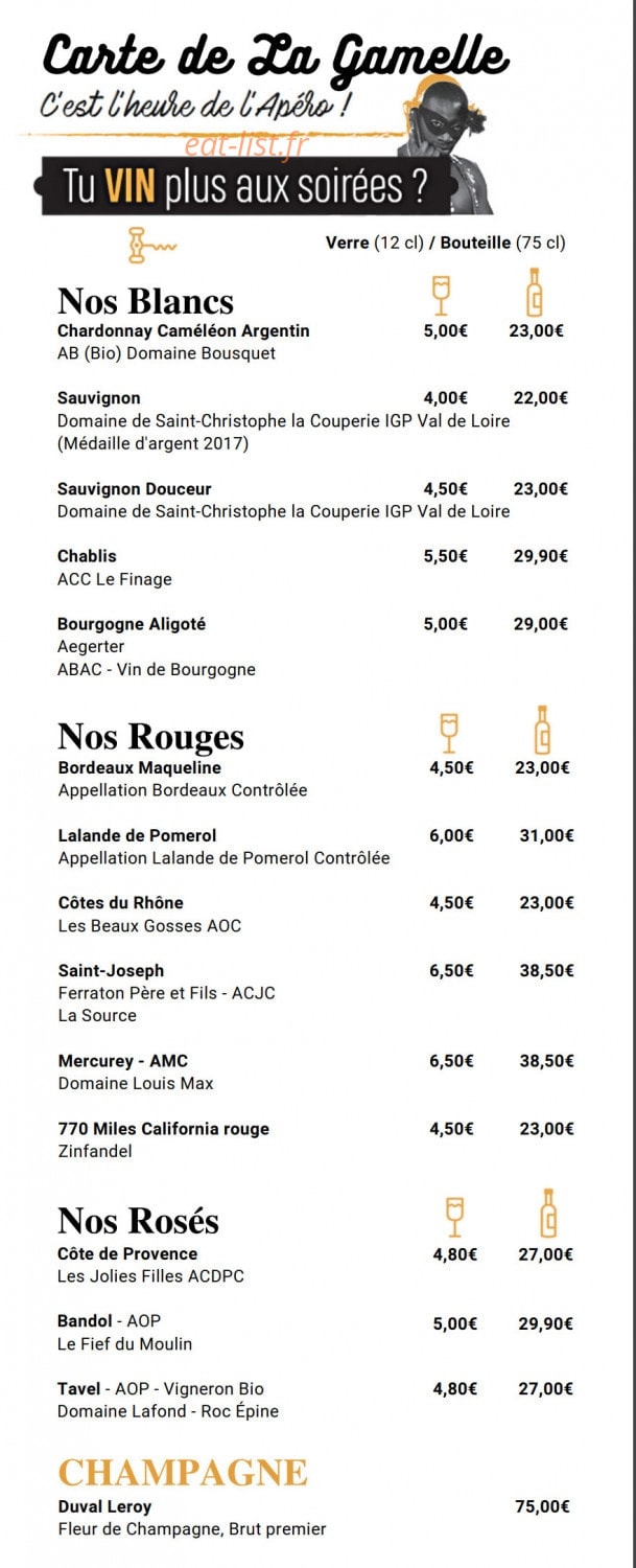 La Gamelle BBC — carte page 13
