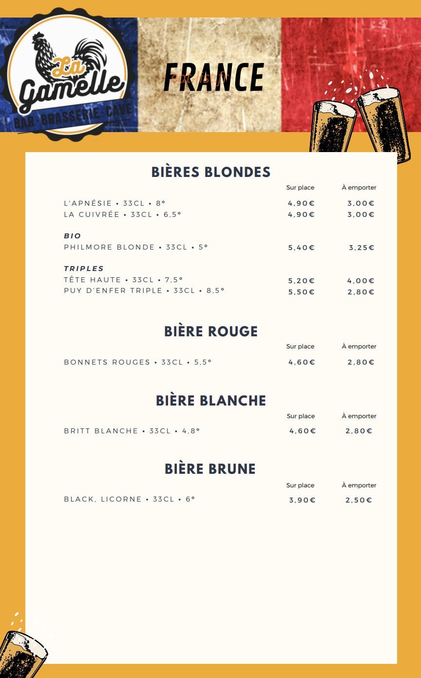 La Gamelle BBC — carte page 18