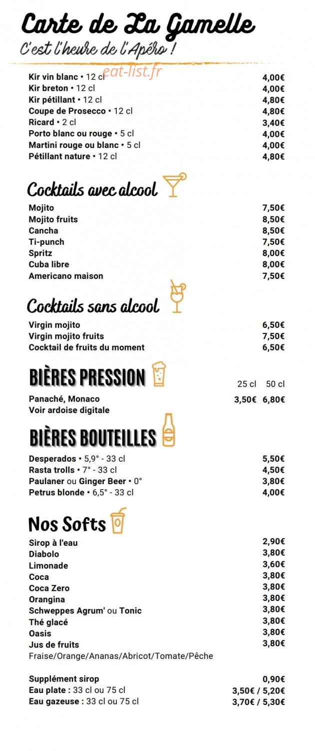 La Gamelle BBC — carte page 11