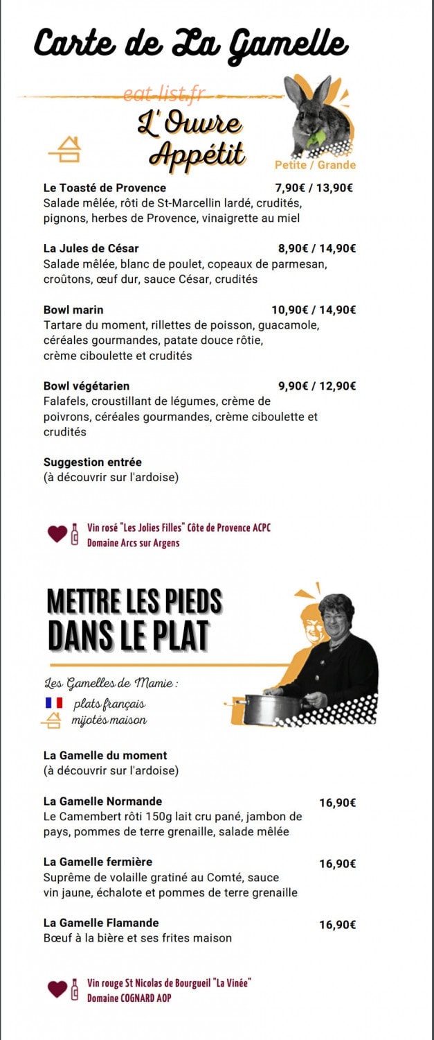 La Gamelle BBC — carte page 2