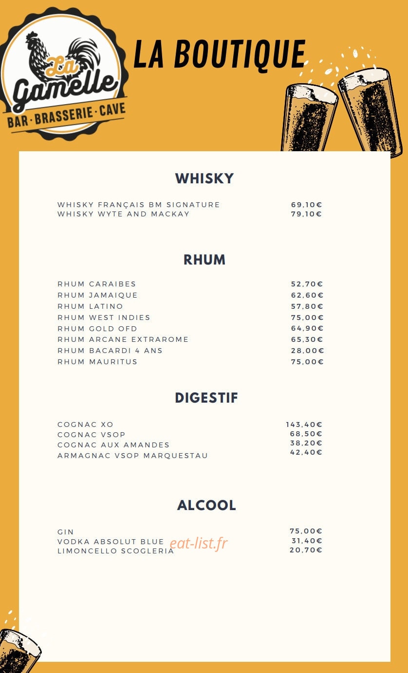 La Gamelle BBC — carte page 20
