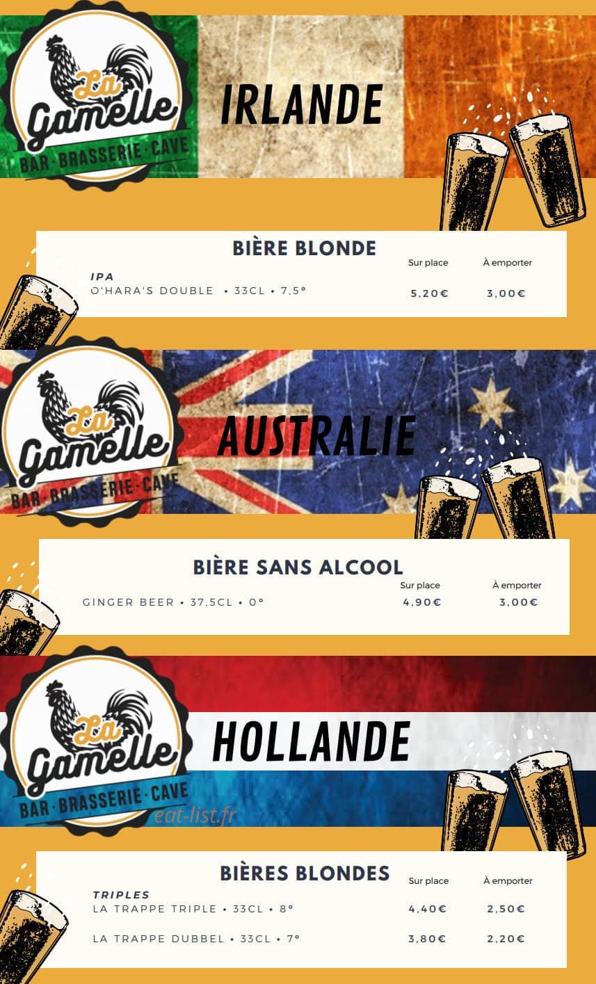 La Gamelle BBC — carte page 17