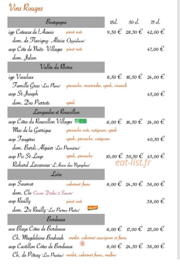 Le clos margaux — carte page 8