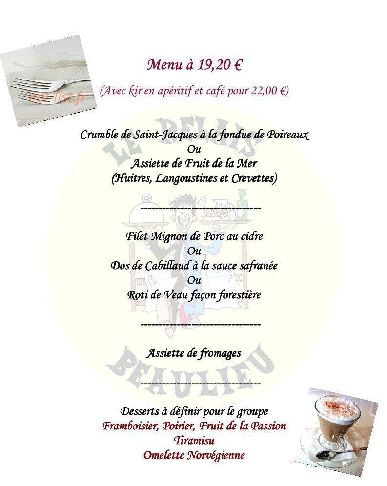 Relais de Beaulieu — carte page 1