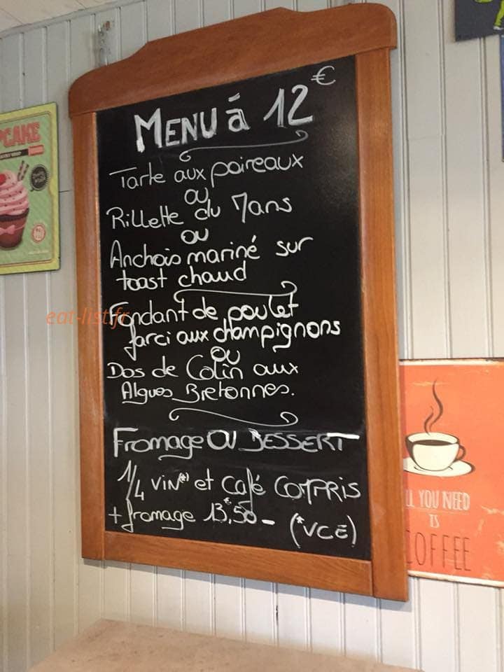 Carte et menu de Auberge du chaland à Sainte Reine de Bretagne — Exemple de menu