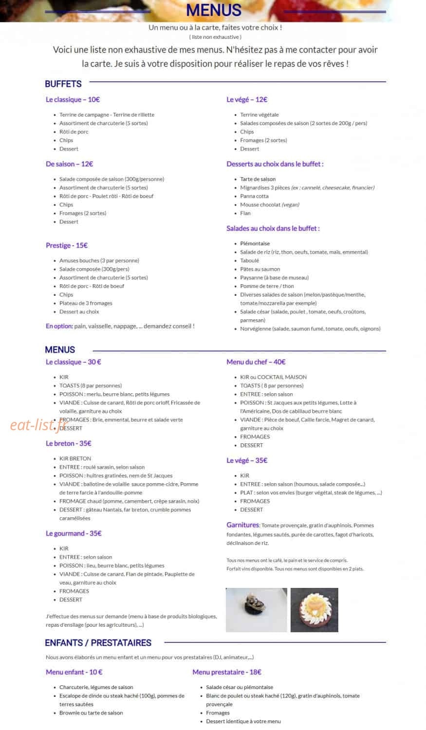 Aux saveurs de Fanny — carte page 1