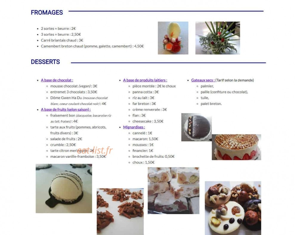 Aux saveurs de Fanny — carte page 3