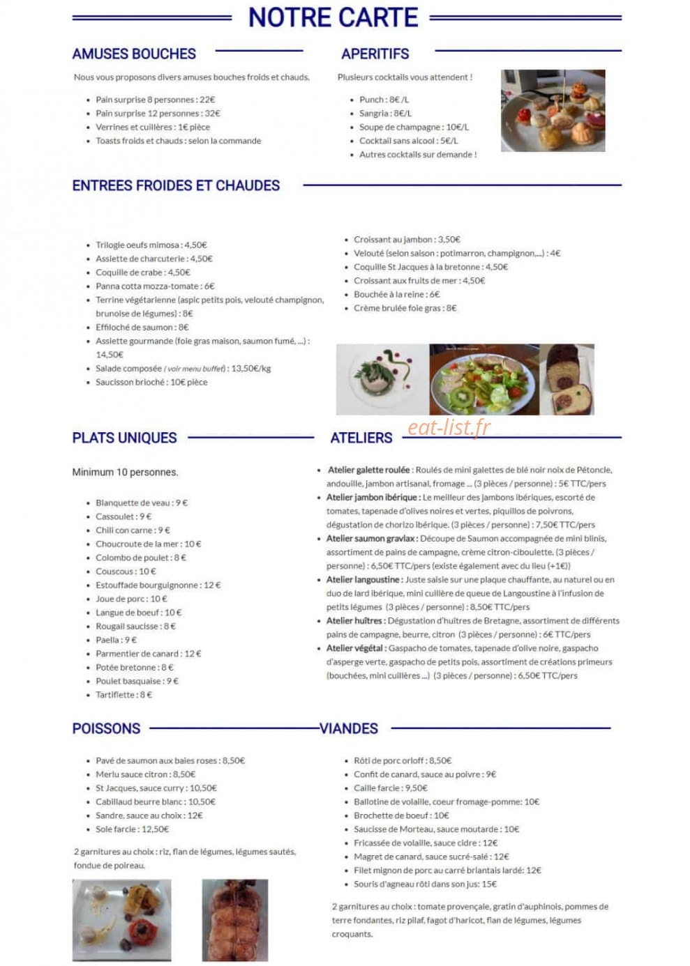 Aux saveurs de Fanny — carte page 2