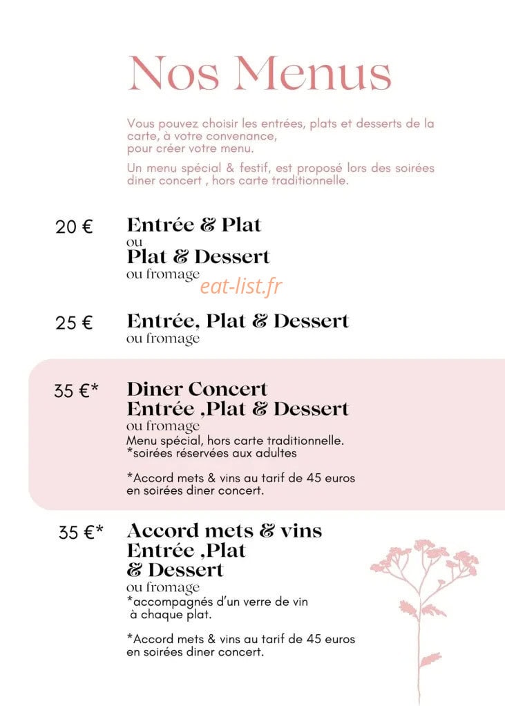 Chez Mary et Pierre Yves — carte page 1