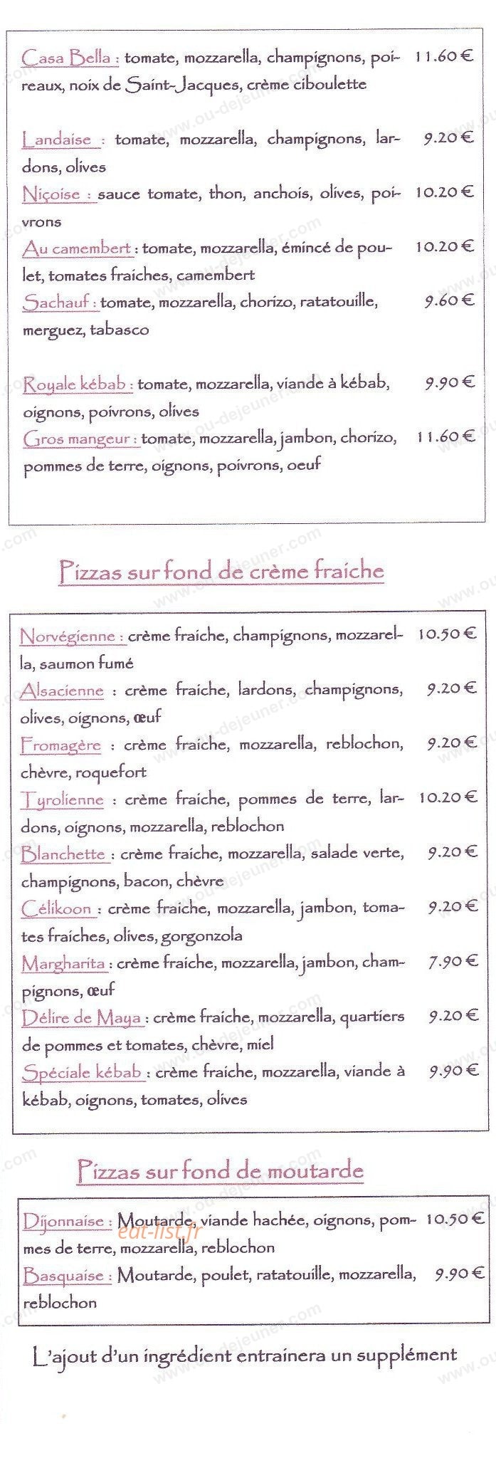 Casa Bella — carte page 4