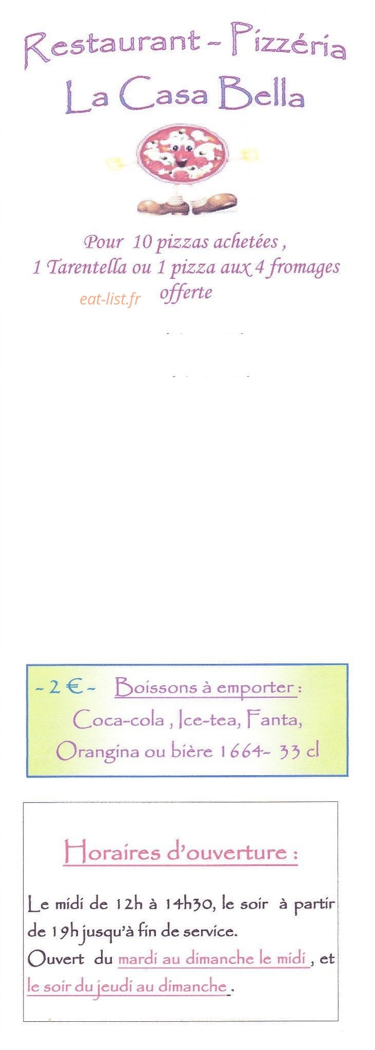 Casa Bella — carte page 1