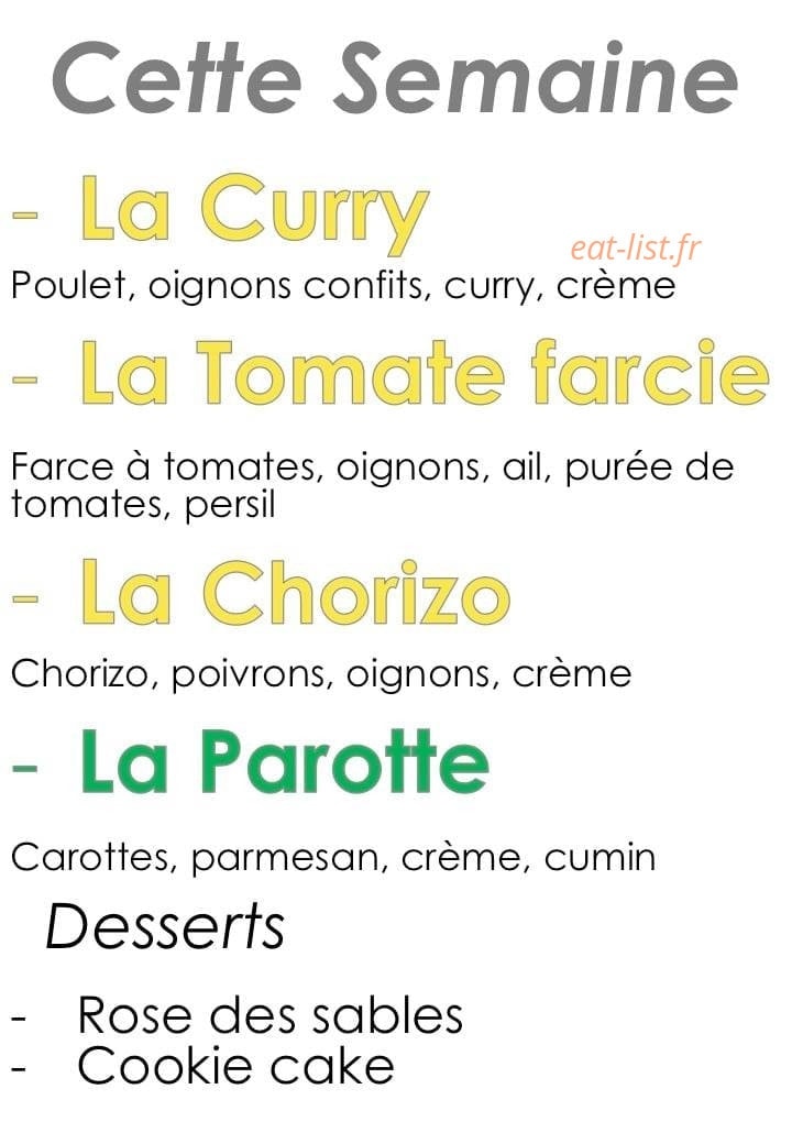 Et Pâtes & Vous — carte page 1
