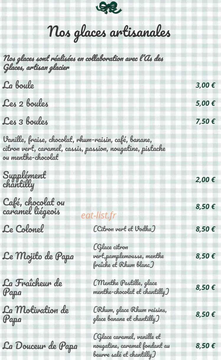 La Brasserie de Papa — carte page 12
