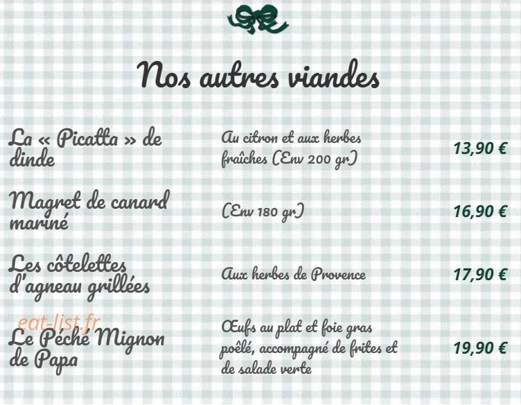 La Brasserie de Papa — carte page 7