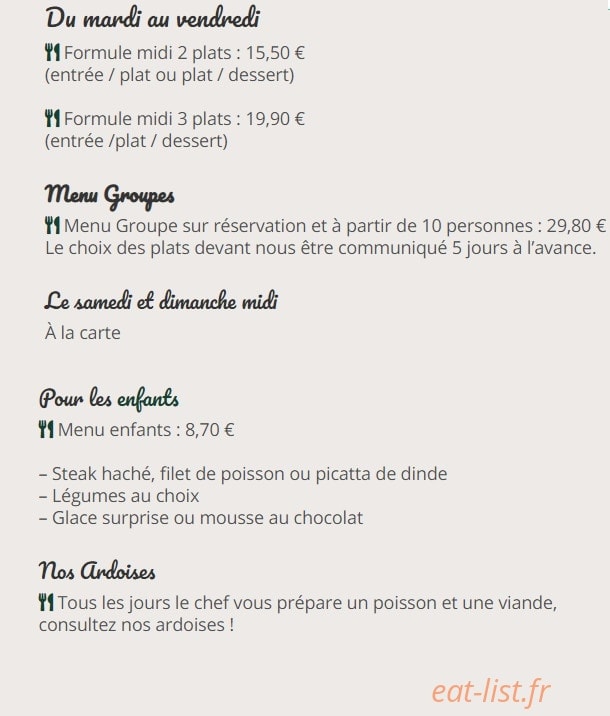 La Brasserie de Papa — carte page 1