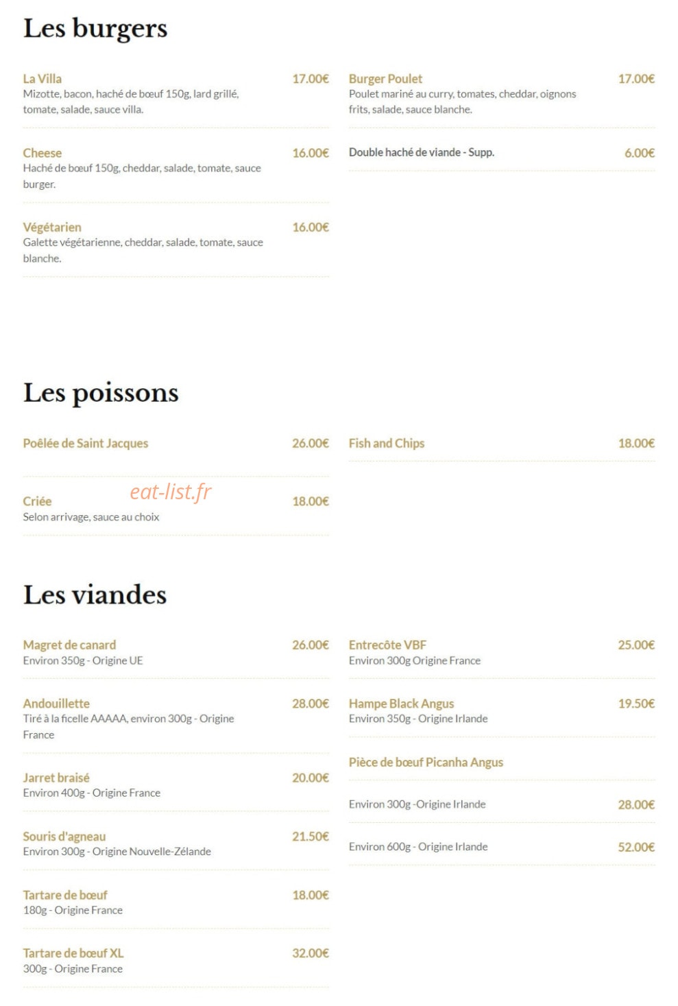 La Villa Toto — carte page 2
