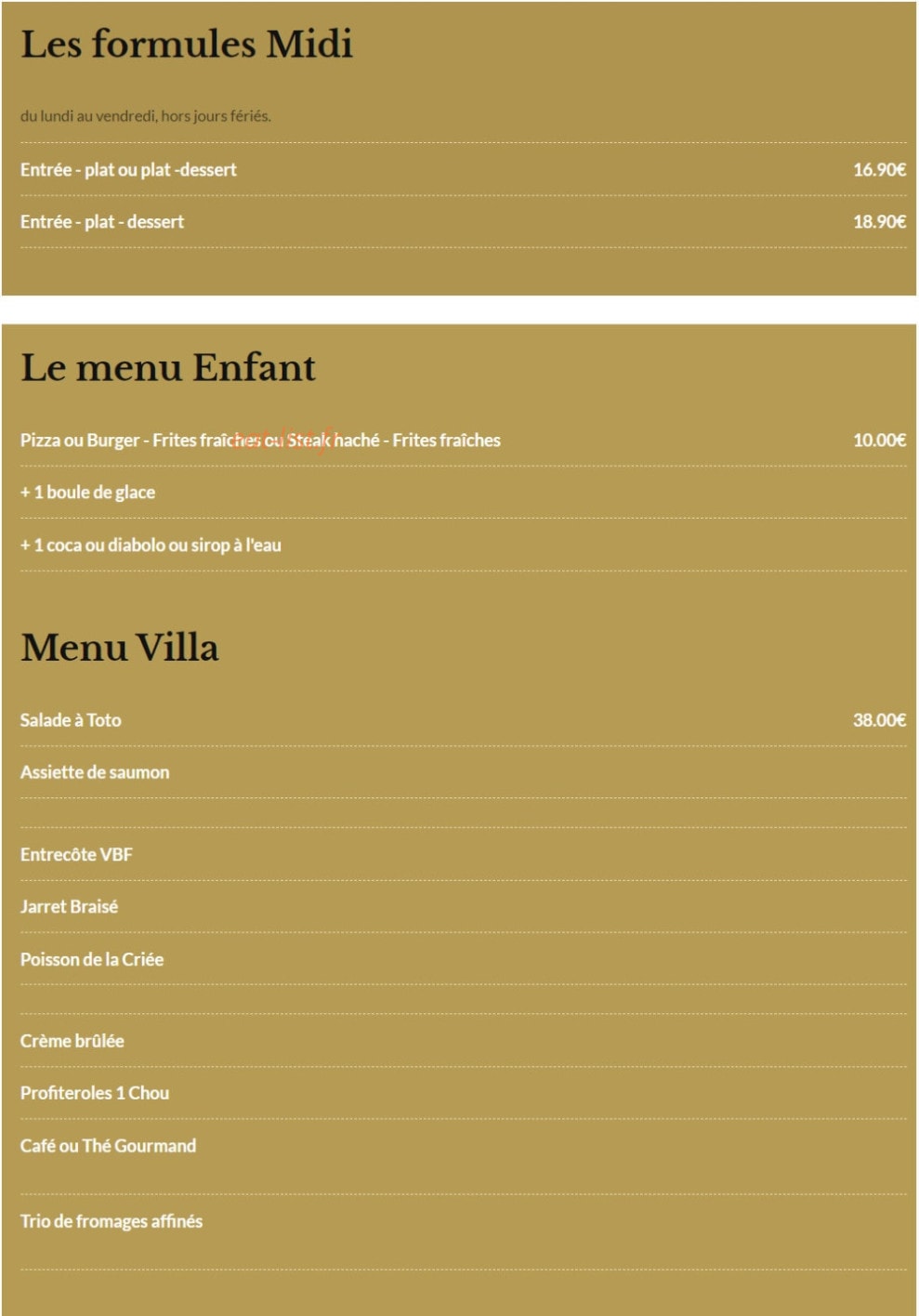 La Villa Toto — carte page 5
