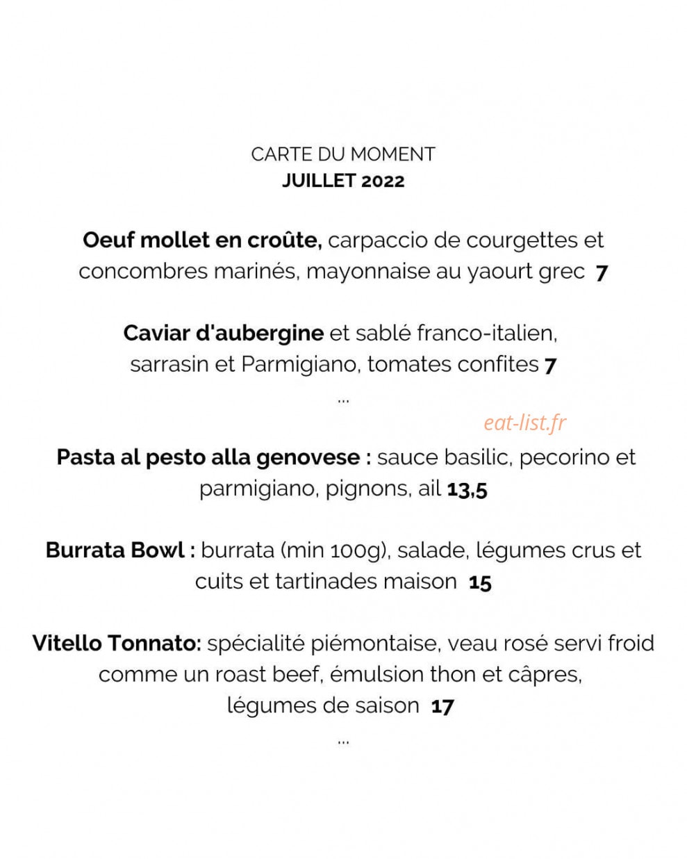 Olio e Burro — carte page 1
