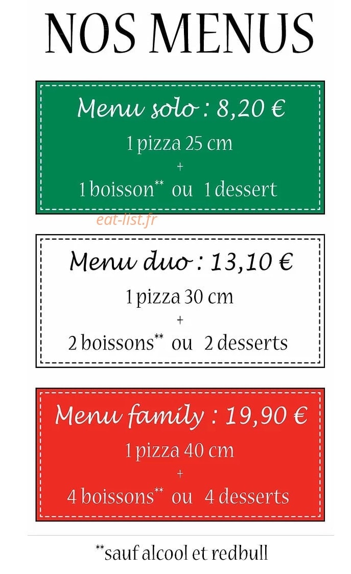 Pizza'a la maison — carte page 3